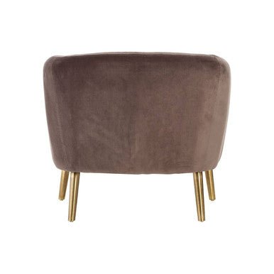 Louxor Grey Velvet Round Armchair - PN Home