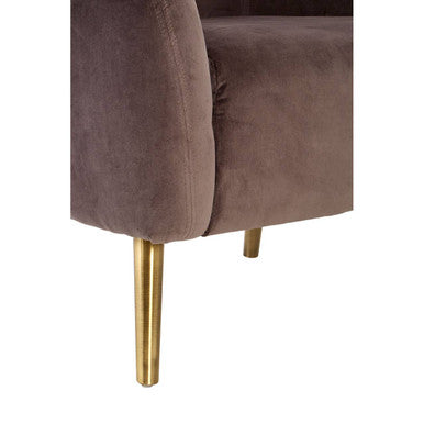 Louxor Grey Velvet Round Armchair - PN Home