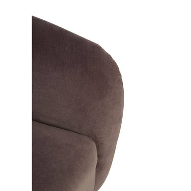 Louxor Grey Velvet Round Armchair - PN Home