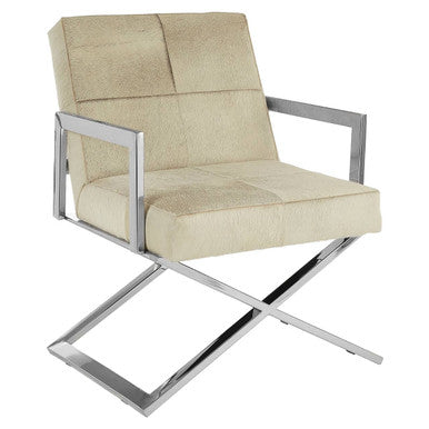 Kensington Townhouse Genuine Grey Leather Chair - PN Home