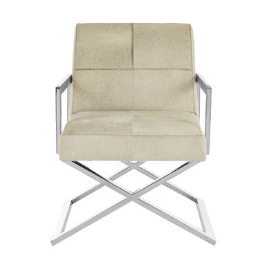 Kensington Townhouse Genuine Grey Leather Chair - PN Home
