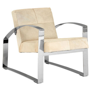 Kensington Townhouse Hairon Leather Chair With Steel Legs - PN Home