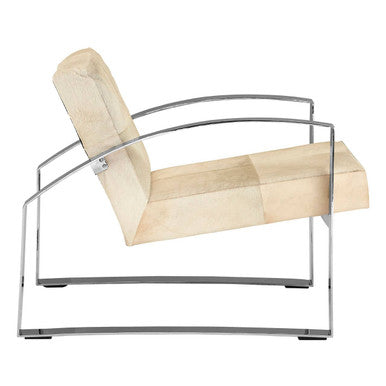 Kensington Townhouse Hairon Leather Chair With Steel Legs - PN Home