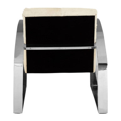 Kensington Townhouse Hairon Leather Chair With Steel Legs - PN Home