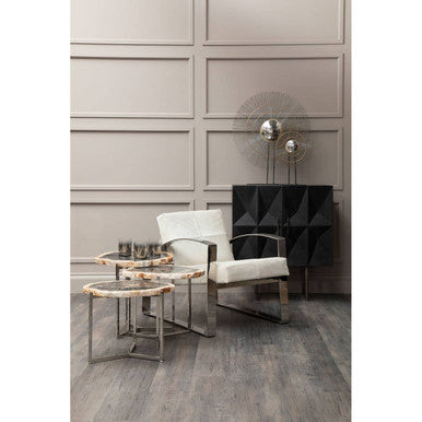 Kensington Townhouse Hairon Leather Chair With Steel Legs - PN Home
