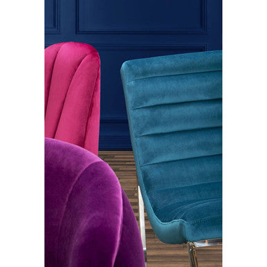 Vogue Teal Velvet Curved Lounge Chair