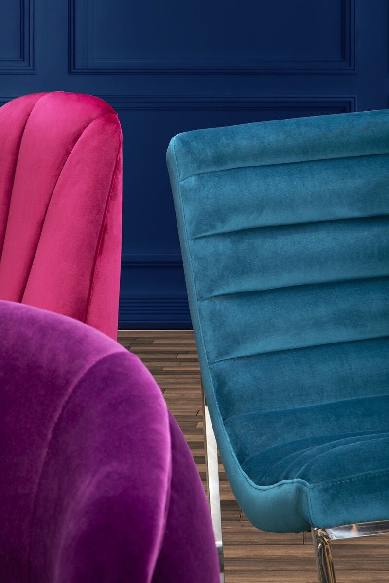 Vogue Teal Velvet Curving Profile Lounge Chair - PN Home
