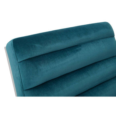 Vogue Teal Velvet Curved Lounge Chair