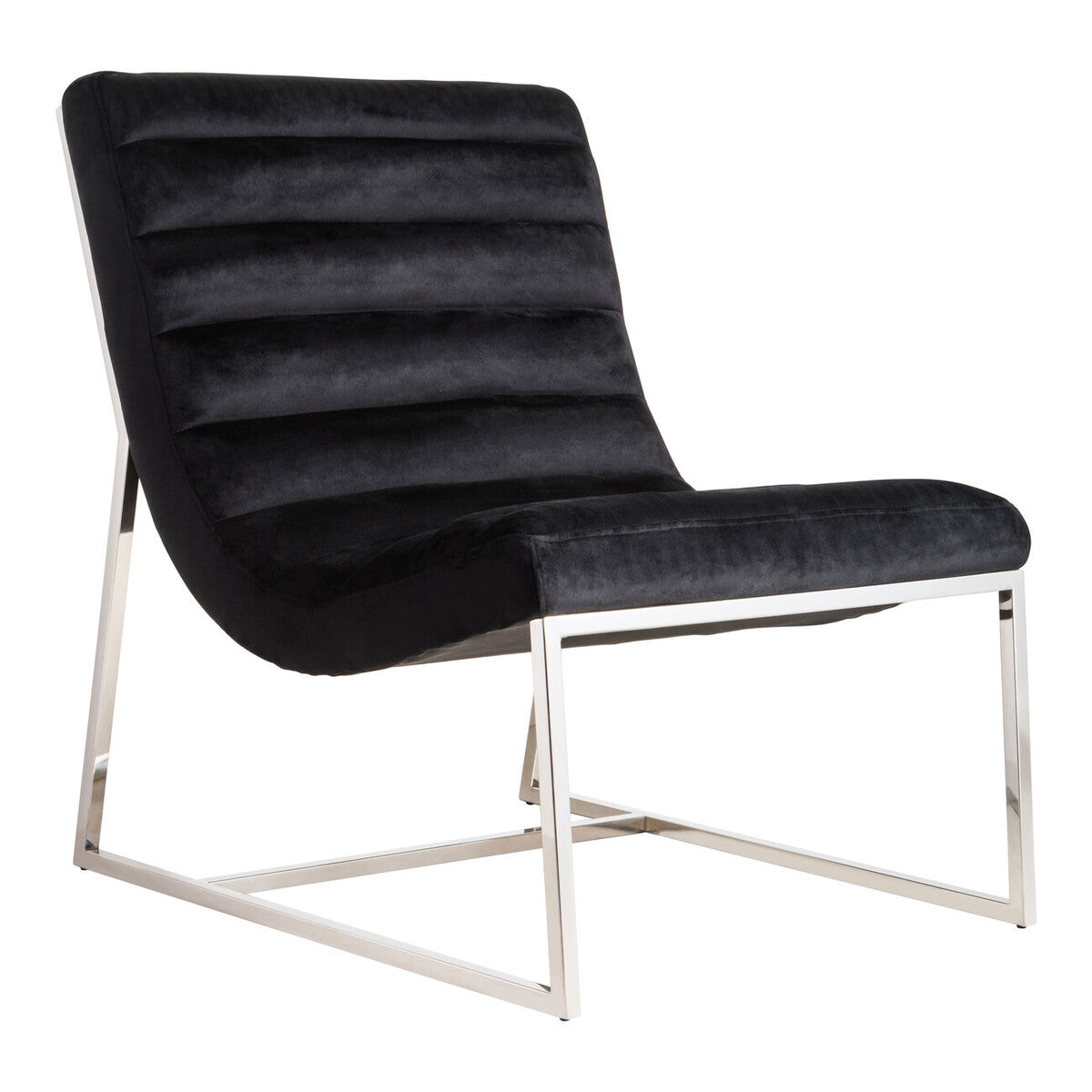 Vogue Midnight Velvet Curving Profile Lounge Chair - PN Home