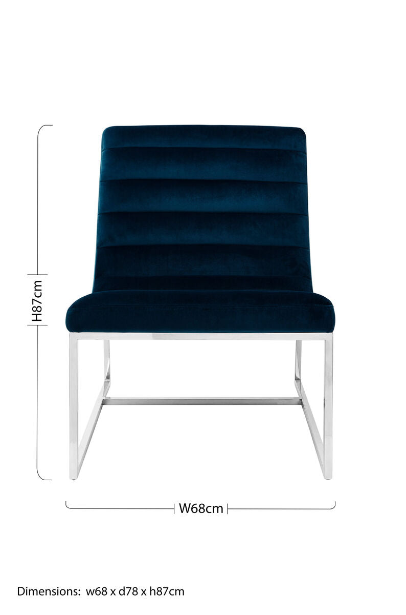 Vogue Midnight Velvet Curving Profile Lounge Chair - PN Home