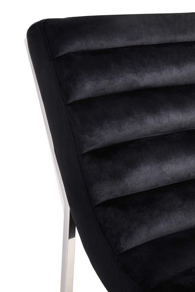 Vogue Midnight Velvet Curving Profile Lounge Chair - PN Home