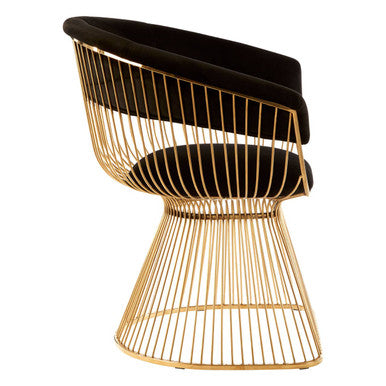 Vogue Black Velvet And Gold Finish Chair - PN Home