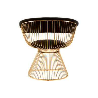 Vogue Black Velvet And Gold Finish Chair - PN Home