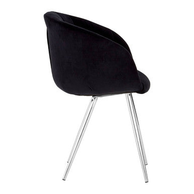 Vogue Black And Silver Velvet Chair - PN Home
