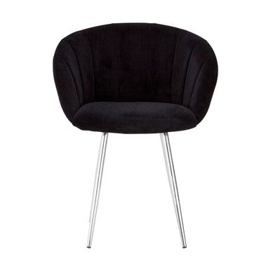 Vogue Black And Silver Velvet Chair - PN Home