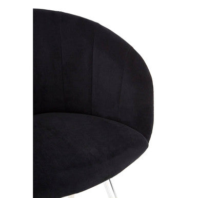 Vogue Black And Silver Velvet Chair - PN Home