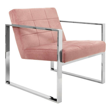 Vogue Pink Velvet Lounge Chair - PN Home