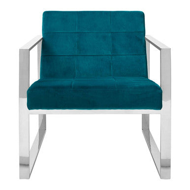 Vogue Teal Velvet Lounge Chair - PN Home