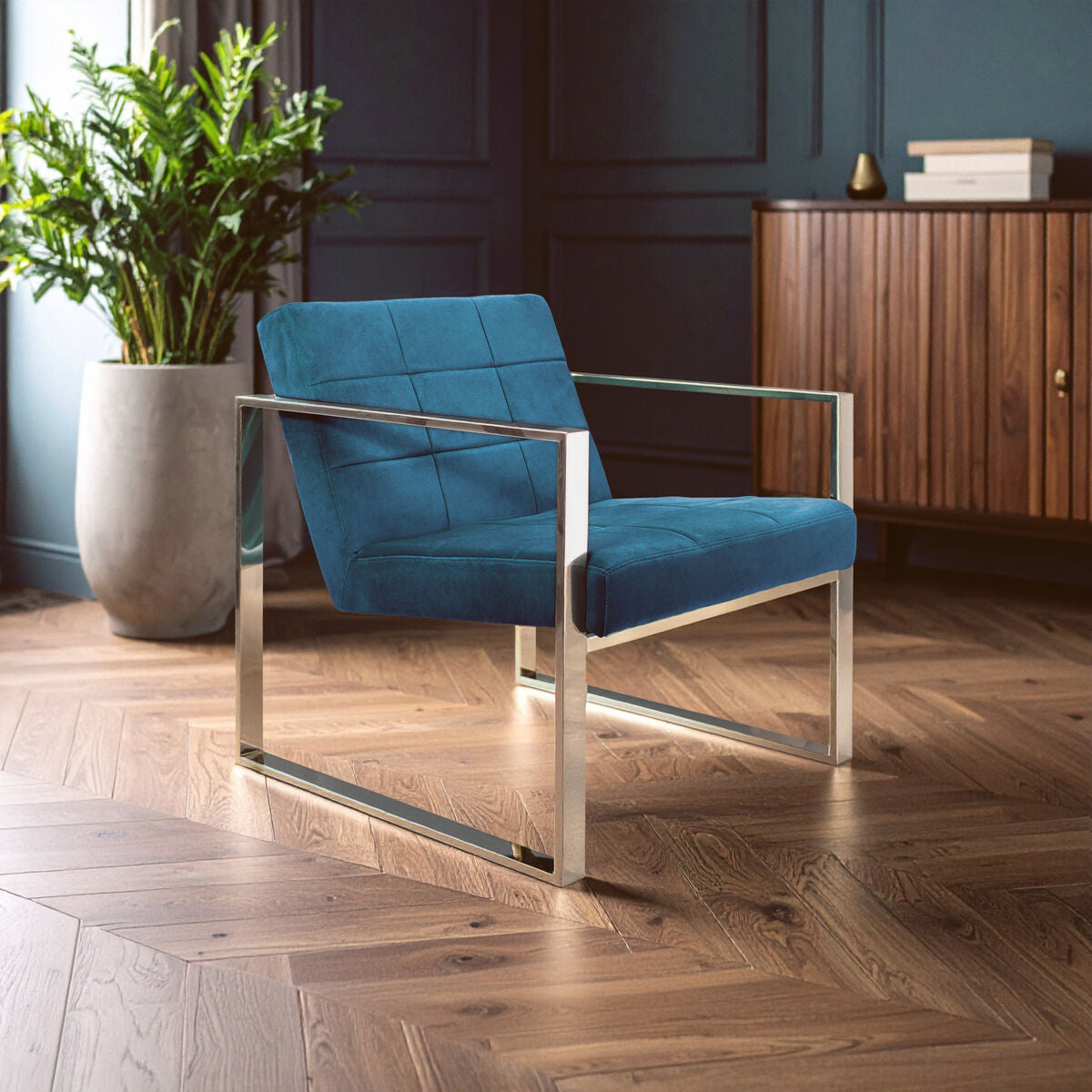 Vogue Teal Velvet Lounge Chair - PN Home
