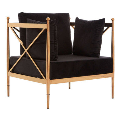Novo Chair With Rose Gold Finished Metal Arms - PN Home