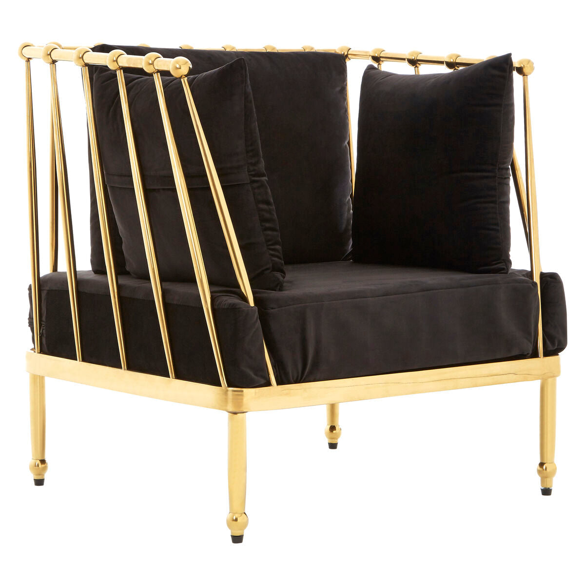 Novo Chair With Gold Finish Tapered Arms - PN Home