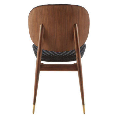 Kenso Black Leather and Walnut Wood Dining Chair - PN Home