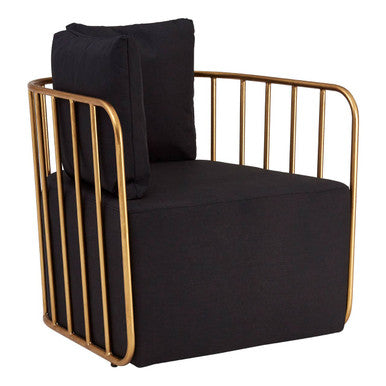 Rosina Black Linen Chair - PN Home