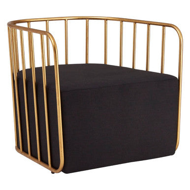 Rosina Black Linen Chair - PN Home