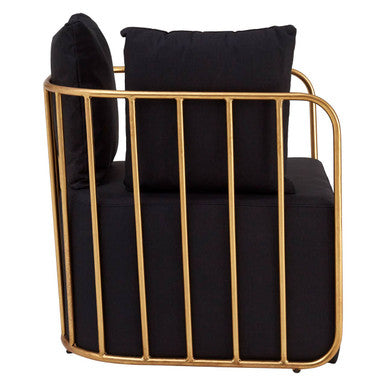 Rosina Black Linen Chair - PN Home