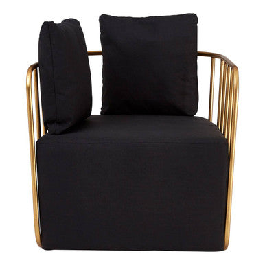 Rosina Black Linen Chair - PN Home