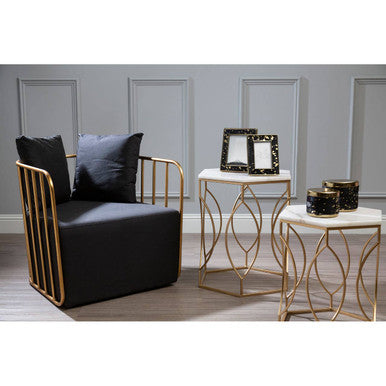 Rosina Black Linen Chair - PN Home