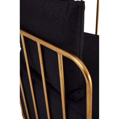 Rosina Black Linen Chair