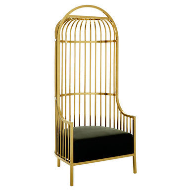 Eliza Gold Finish Dome Cage Chair
