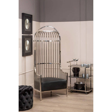 Eliza Silver Finish Dome Cage Chair - PN Home
