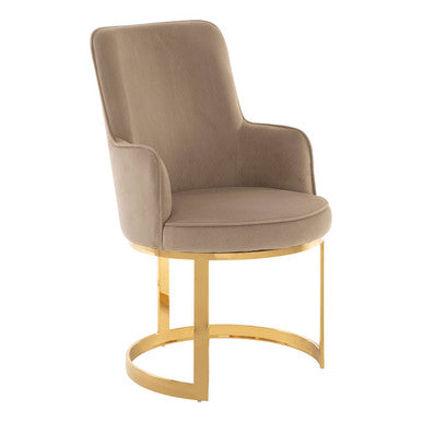 Eliza Beige Velvet Dining Chair - PN Home