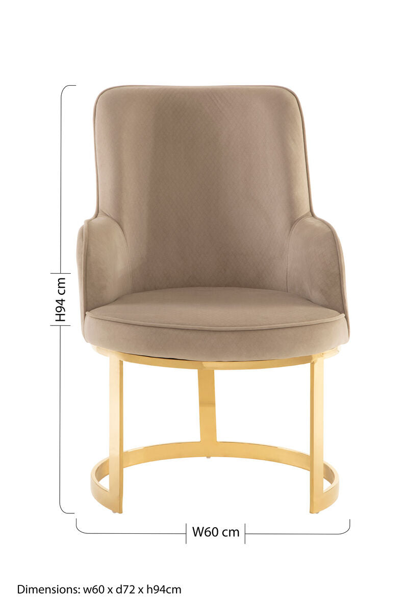 Eliza Beige Velvet Dining Chair - PN Home