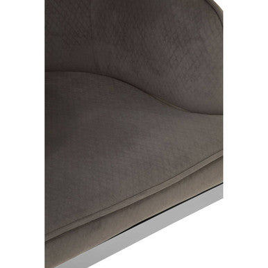 Eliza Grey Velvet Dining Chair With Silver Finish Legs - PN Home