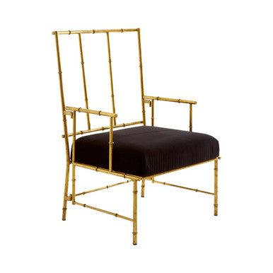 Monroe Gold and Black Velvet Accent Chair - PN Home