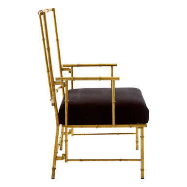 Monroe Gold and Black Velvet Accent Chair - PN Home