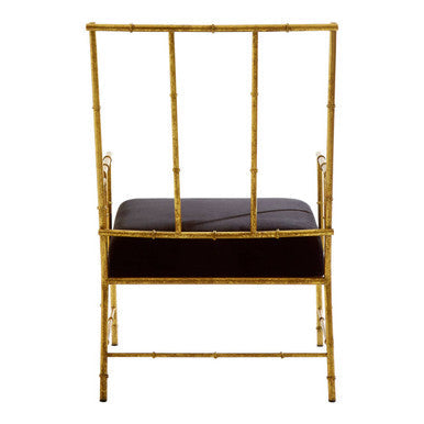 Monroe Gold and Black Velvet Accent Chair - PN Home