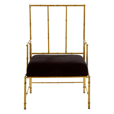 Monroe Gold and Black Velvet Accent Chair - PN Home