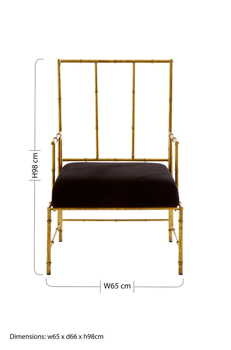 Monroe Gold and Black Velvet Accent Chair - PN Home