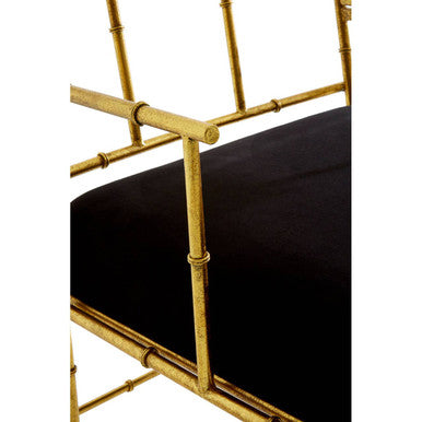 Monroe Gold and Black Velvet Accent Chair - PN Home