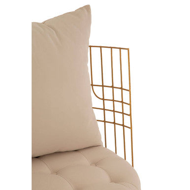 Mantis Gold Finish Wheel Design Chair With Cushion - PN Home