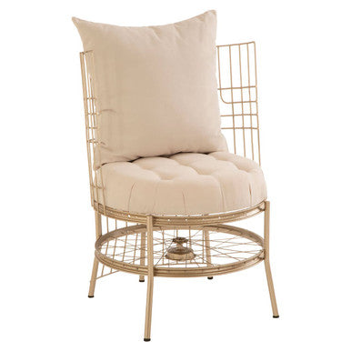 Mantis Champagne Gold Finish Wheel Design Chair - PN Home