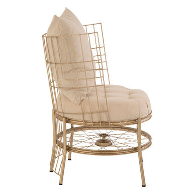 Mantis Champagne Gold Finish Wheel Design Chair - PN Home