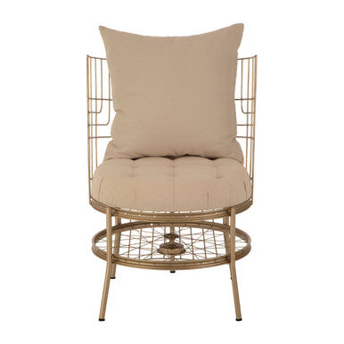 Mantis Champagne Gold Finish Wheel Design Chair - PN Home
