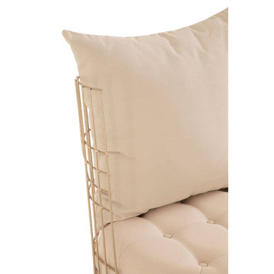 Mantis Champagne Gold Finish Wheel Design Chair - PN Home
