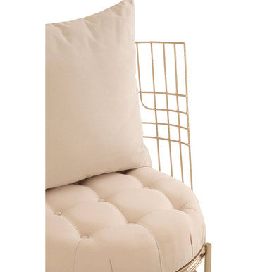 Mantis Champagne Gold Finish Wheel Design Chair - PN Home