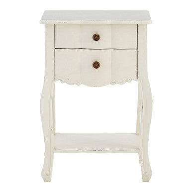 Loire 2 Drawer White Bedside Table - PN Home